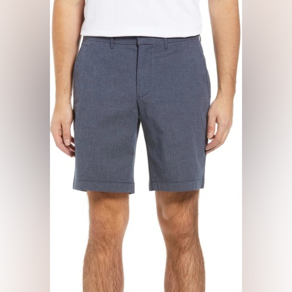 New Nordstrom Slim Fit CoolMax® Flat Front Performance Chino Men Shorts Size 40W